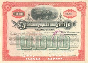 Atchison, Topeka and Santa Fe Railroad Company - $10,000 Bond